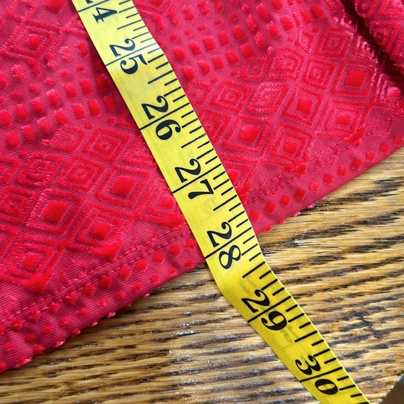 Valerie Stevens red blouse with velvet detail on front. Size XL. V-Neck. - Picture 5 of 11